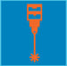 Icon representation of a laser for therapeutic uses.