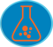 Icon of a scientific beaker containing bubbling liquid.