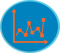 Icon of a line graph with multiple plotted points.